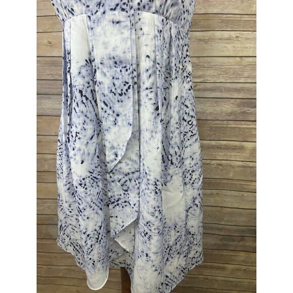 Jessica Simpson Size 4 Dress Blue White Pleated Lined Size Zip Faux Wrap Style - Picture 3 of 11